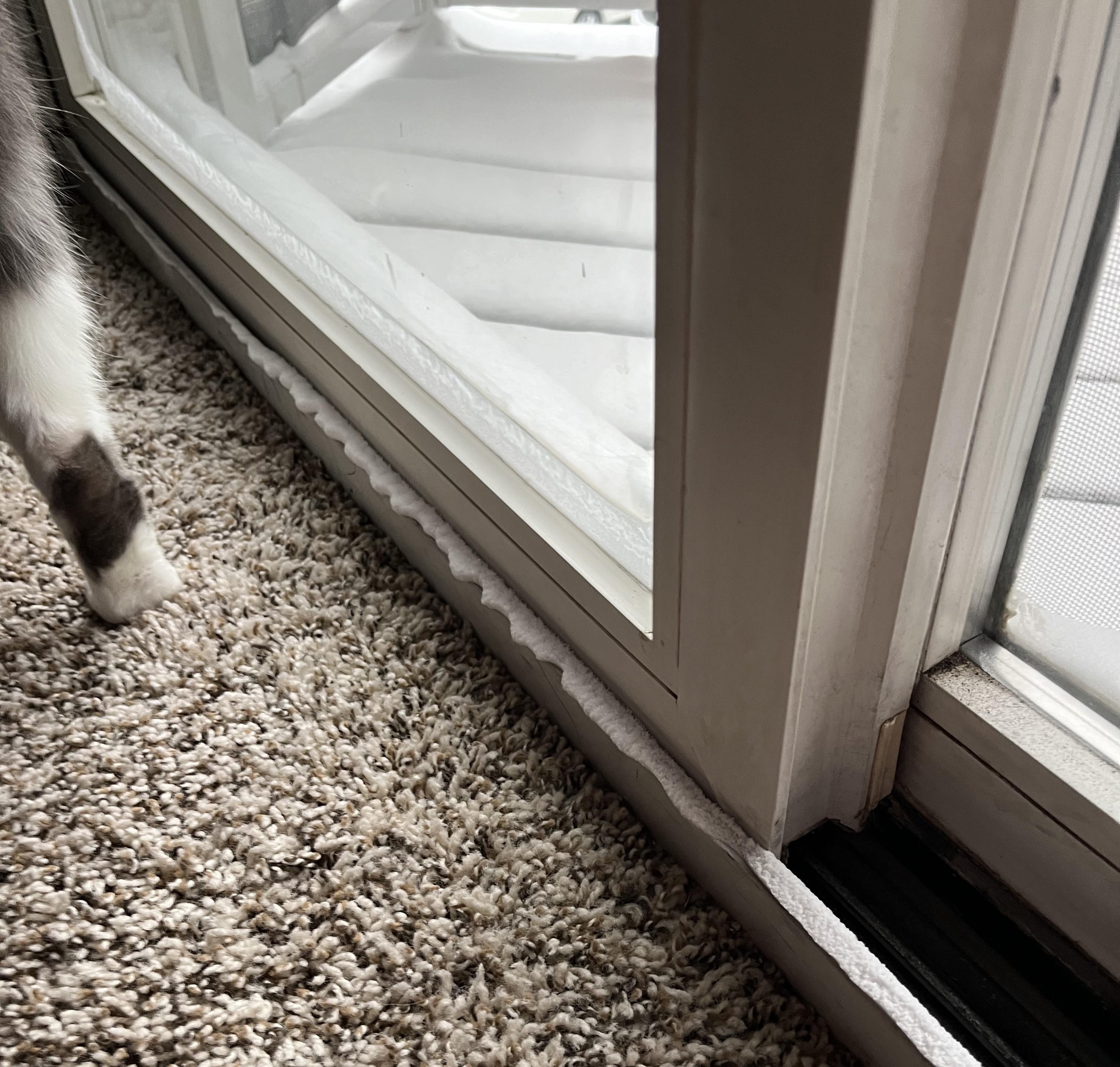 ways to prevent cold air from entering through sliding glass doors