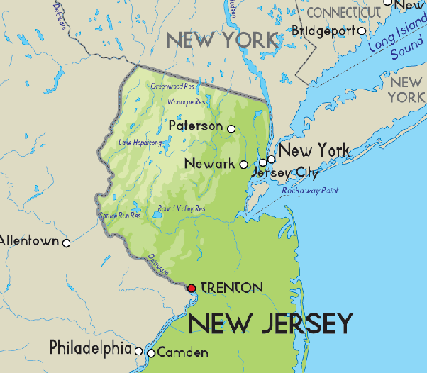 what is the flight distance between connecticut and new jersey？