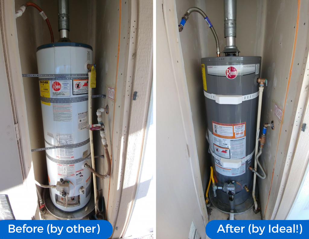 location of the water heater in a mobile home