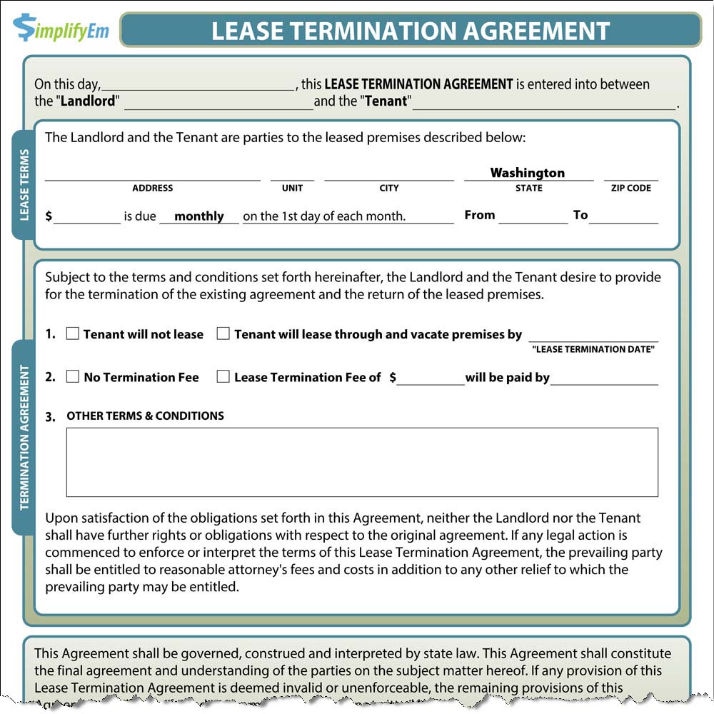 breaking a lease in washington state：terminating a rental agreement in washington state