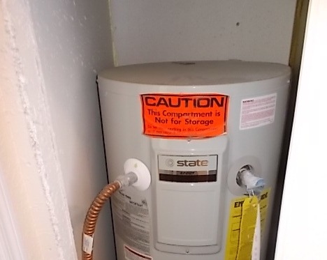 location of the water heater in a mobile home