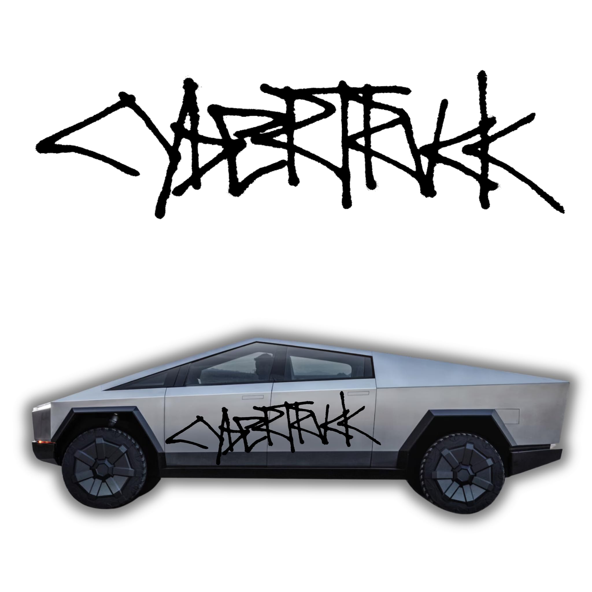 tesla cybertruck sticker:cybertruck design decal