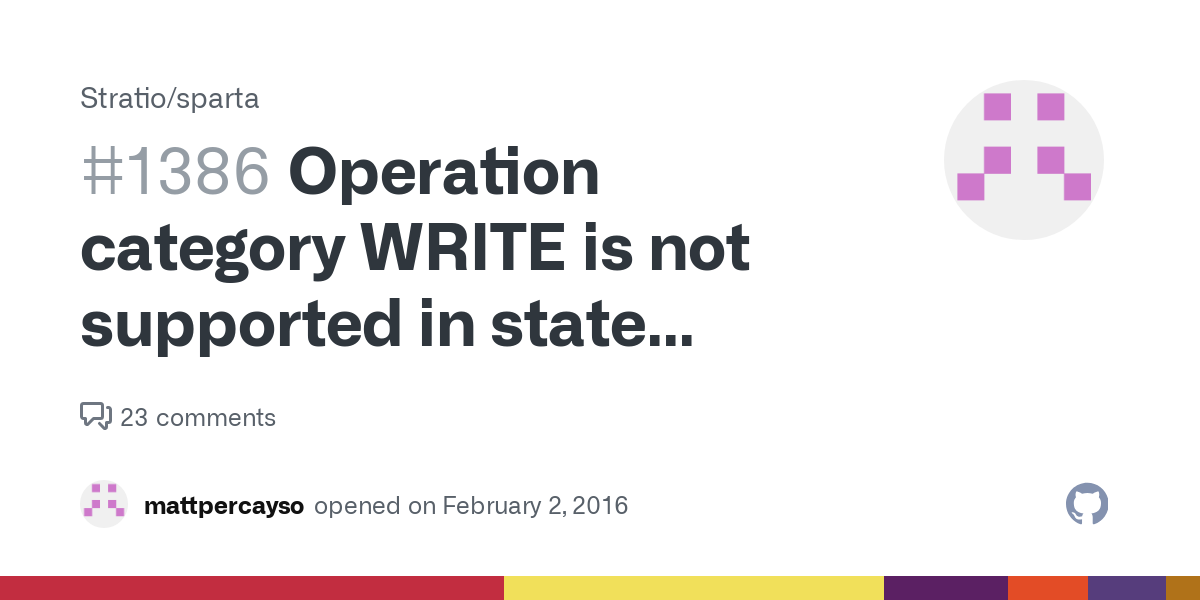 operation category read not permitted in standby mode