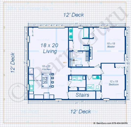 floor plans for a barn with living space