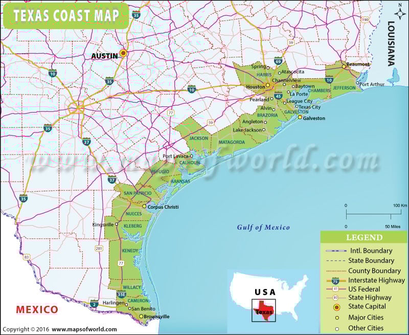 map of texas coast with cities:texas coastal cities map
