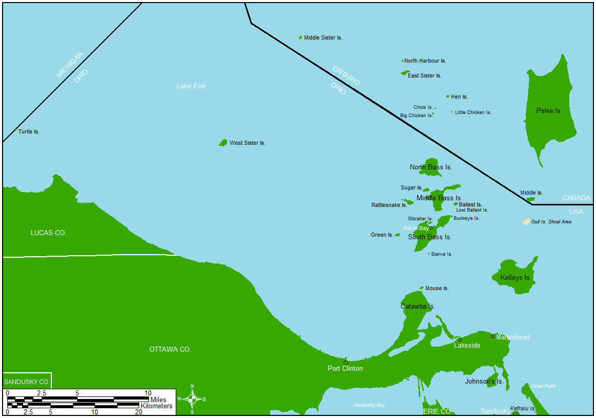 islands of lake erie map：map of lake erie islands