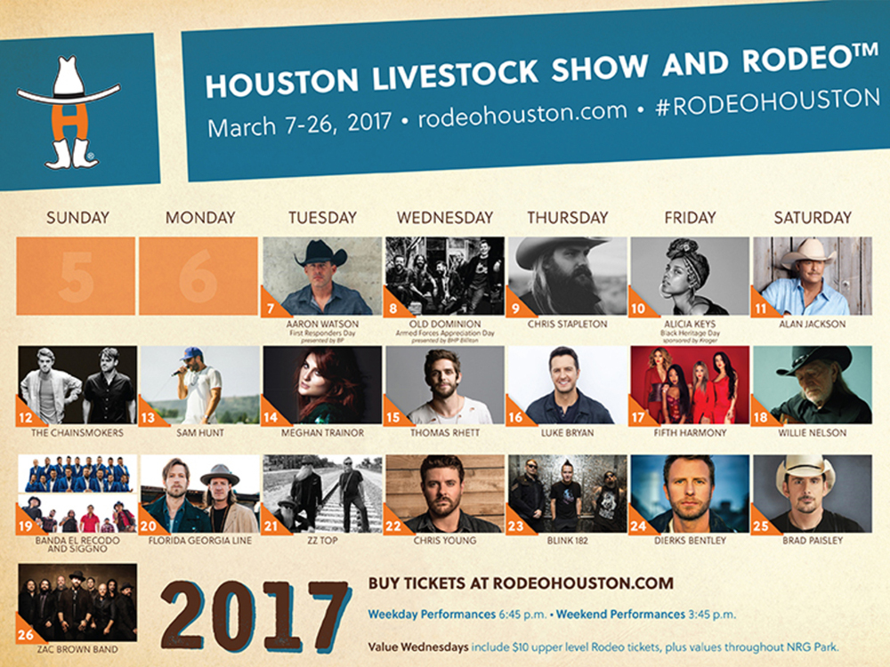 2017 houston rodeo lineup:2017 houston rodeo performers