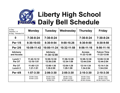 lths bell schedule：liberty high school bell schedule