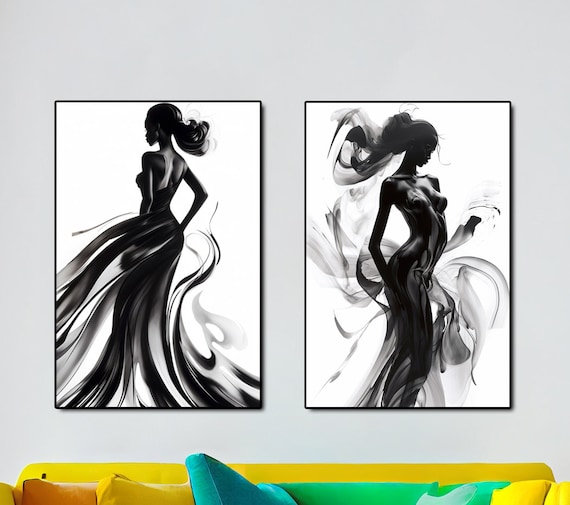 body silhouette paintings:figure contour art