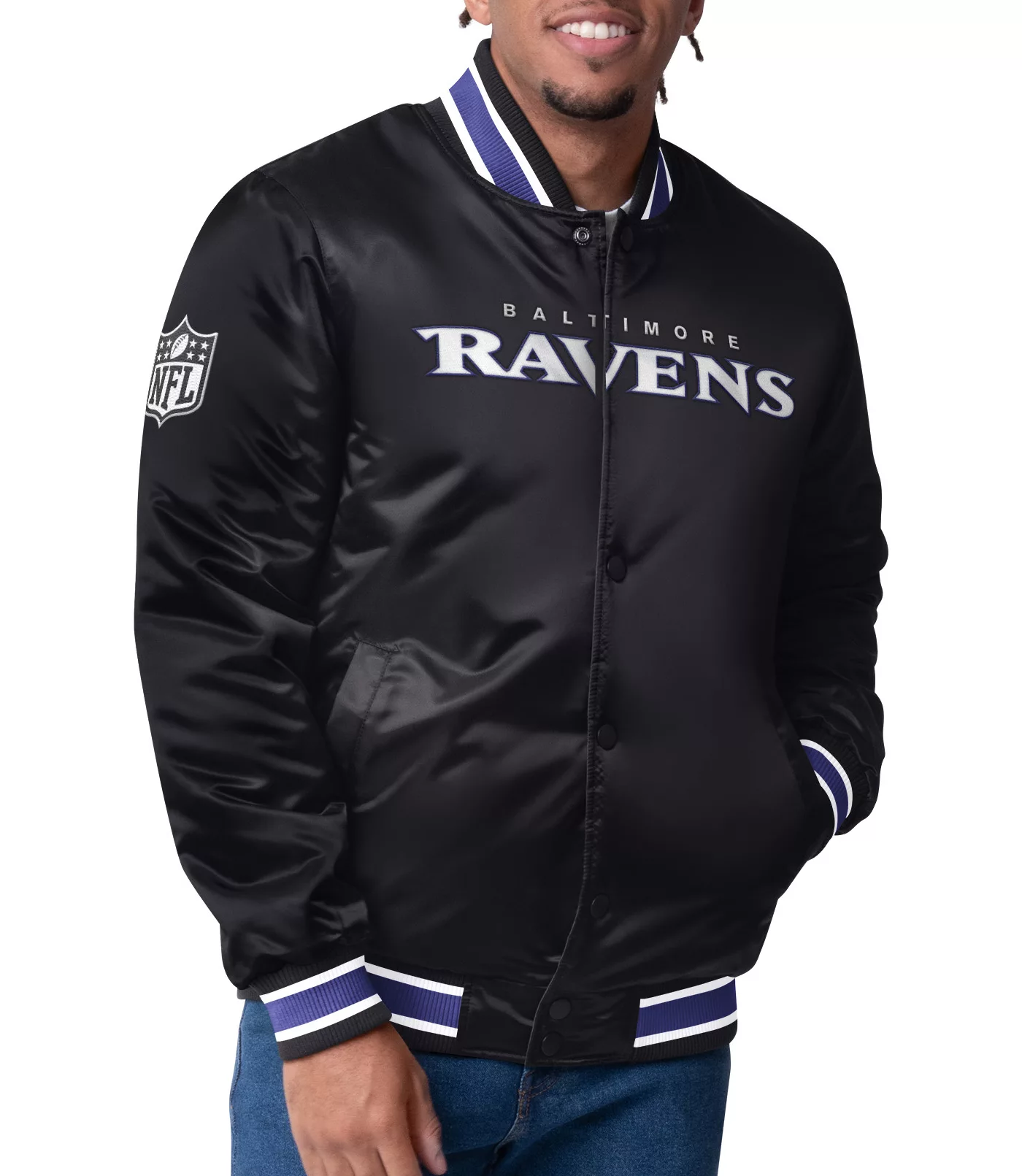 ravens starter jacket：baltimore black birds classic outerwear