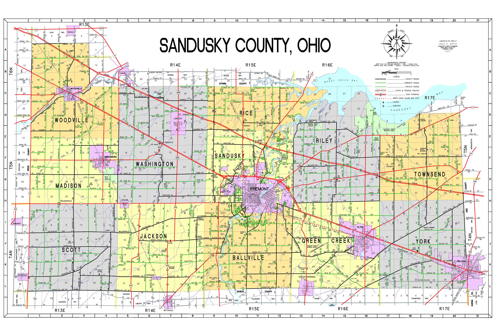 sandusky map：sandusky area map