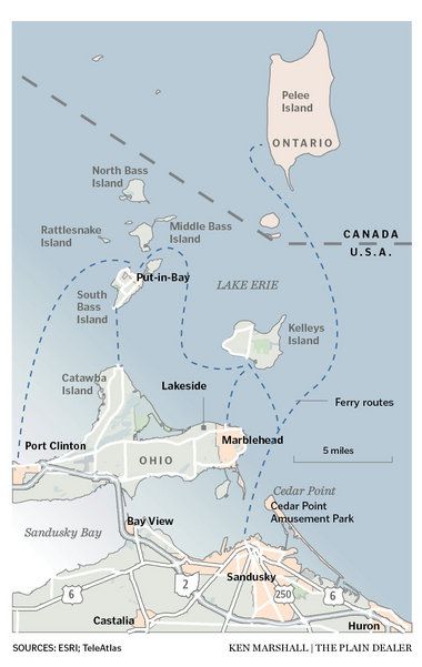 lake erie islands map：lake erie islands guide map