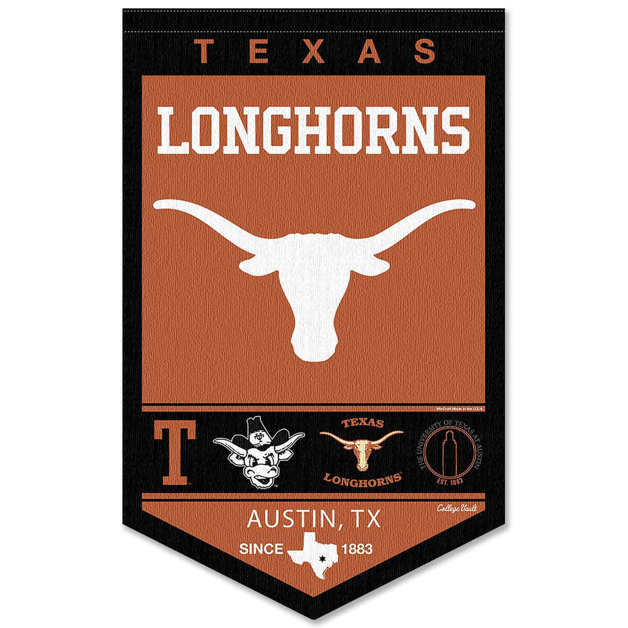 longhorns banner logo:texas cattle emblem