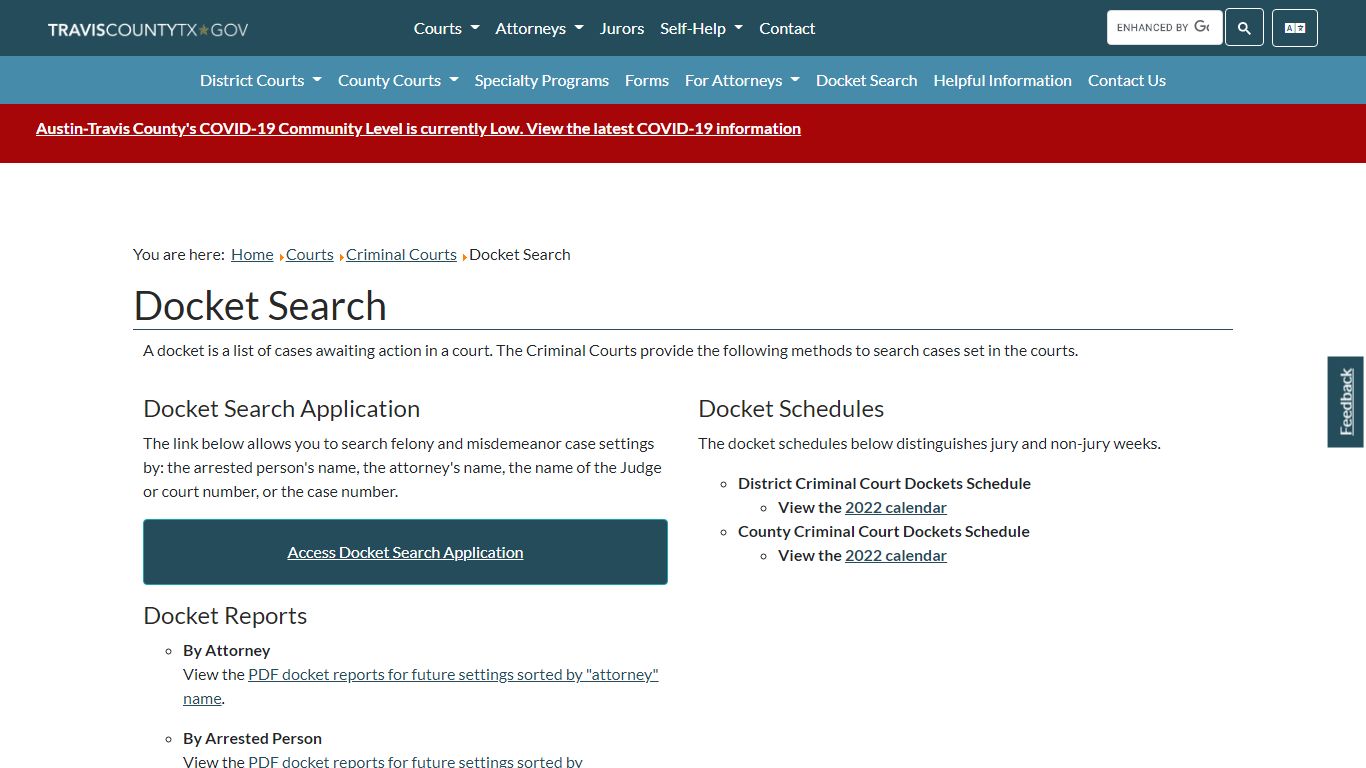 Travis County Criminal Court Docket Search: A Quick Guide.