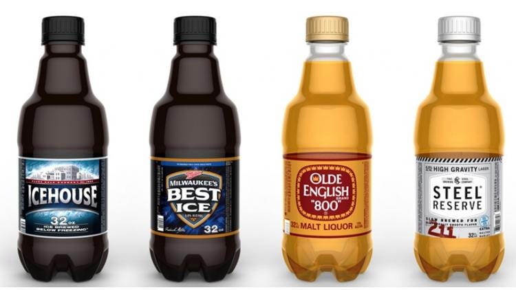 plastic beer bottles:recyclable beer containers