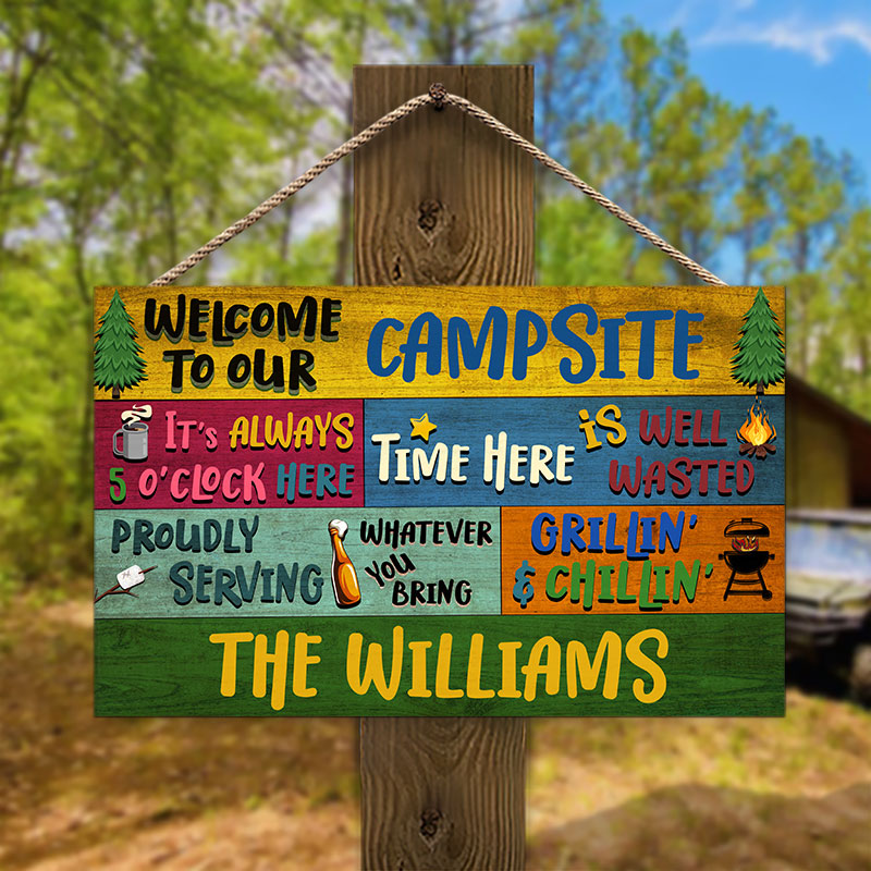 personalized camping sign：customized camping sign