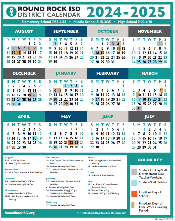 Round Rock ISD Spring Break 2025:Everything about Your kids time off.